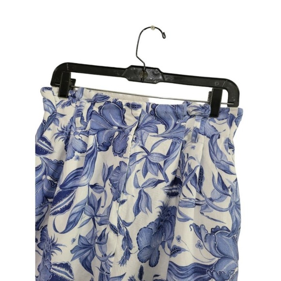 H&M Linen‎ Blend Floral Printed Paperbag High Waisted Shorts Size 6 - Picture 5 of 8